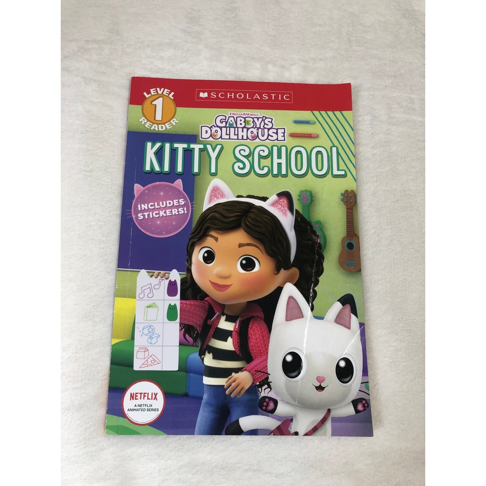Gabbys Dollhouse Kitty School Book Kids Level 1 Reader Netflix Sticker